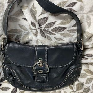 Vintage Coach Soho Black Leather Hobo Bag